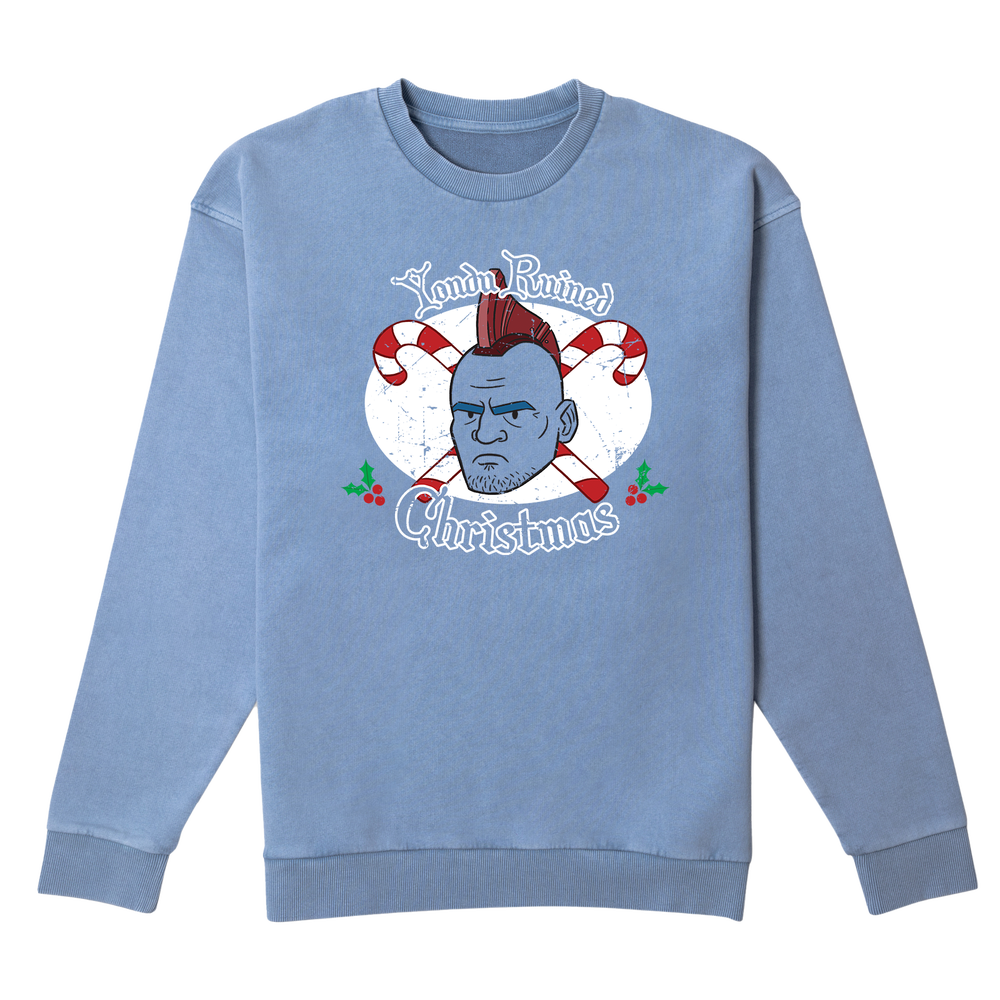 Marvel Yondu Ruined Christmas Christmas Jumper - Denim Blue Acid Wash - S Image 1