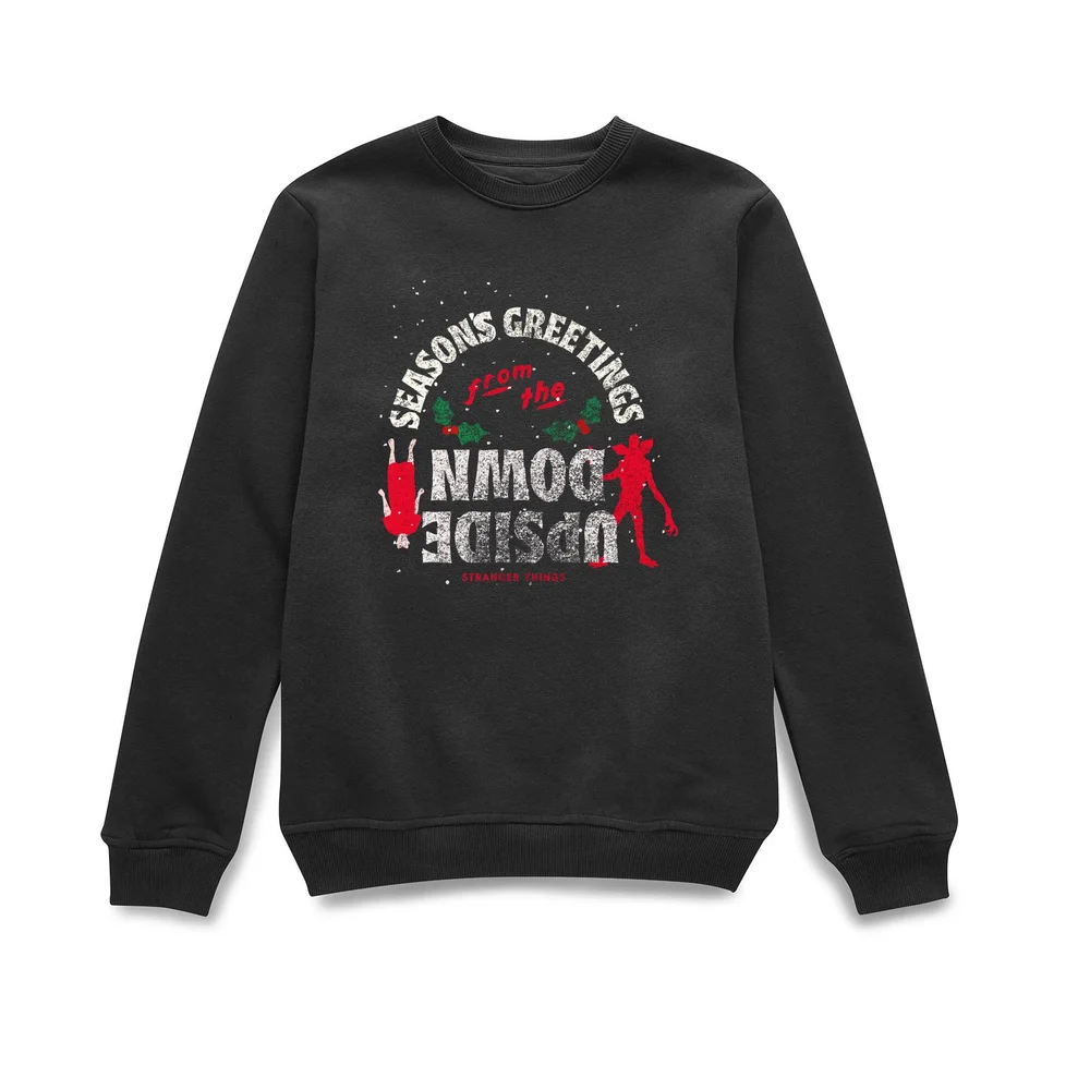 Pull de Noël Stranger Things Seasons Greeting From Upside Down - Noir - S Image 1