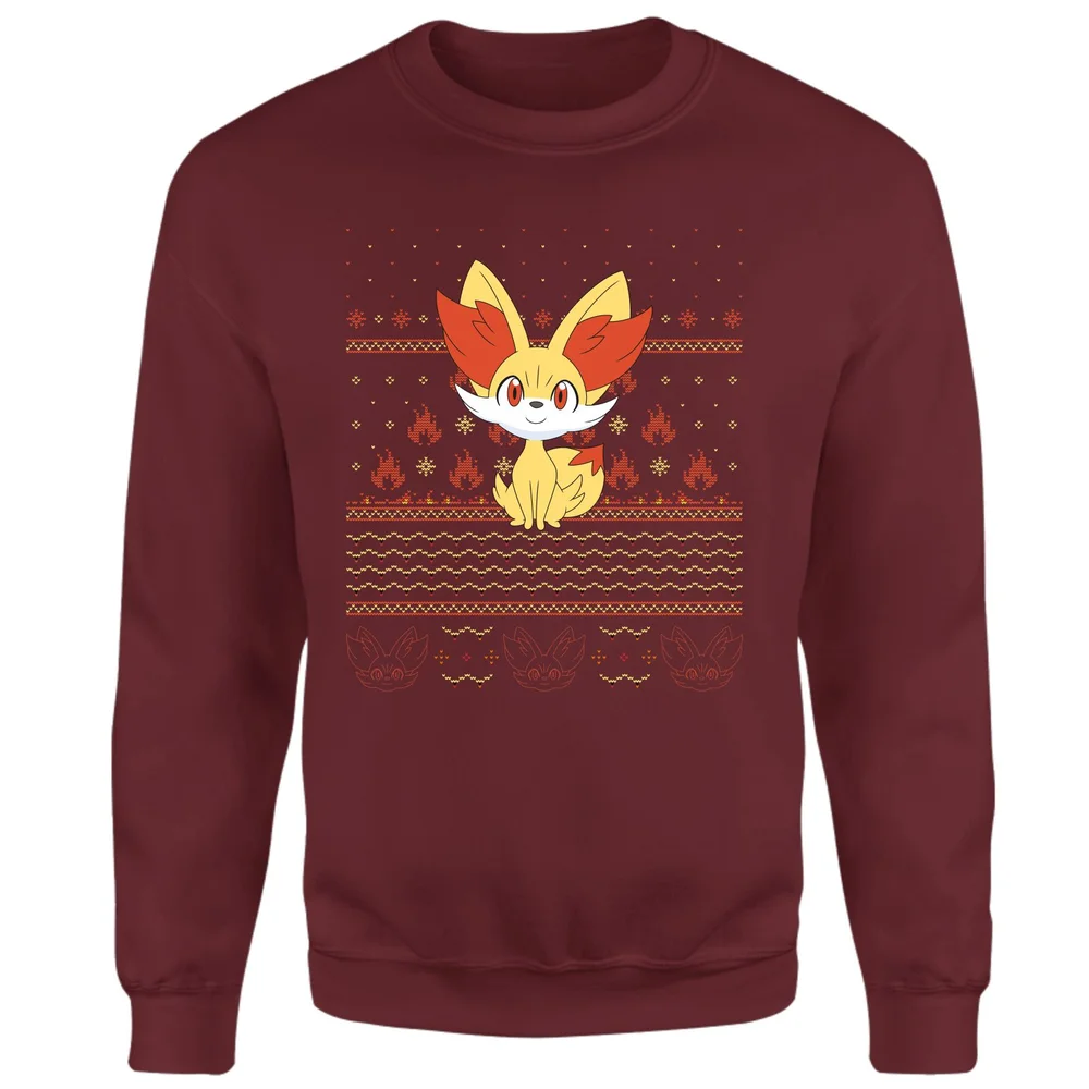 Pokemon Fennekin Pull de Noël - Bordeaux - S Image 1