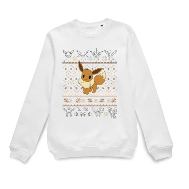 Pokemon Eevee Pull de Noël - Blanc