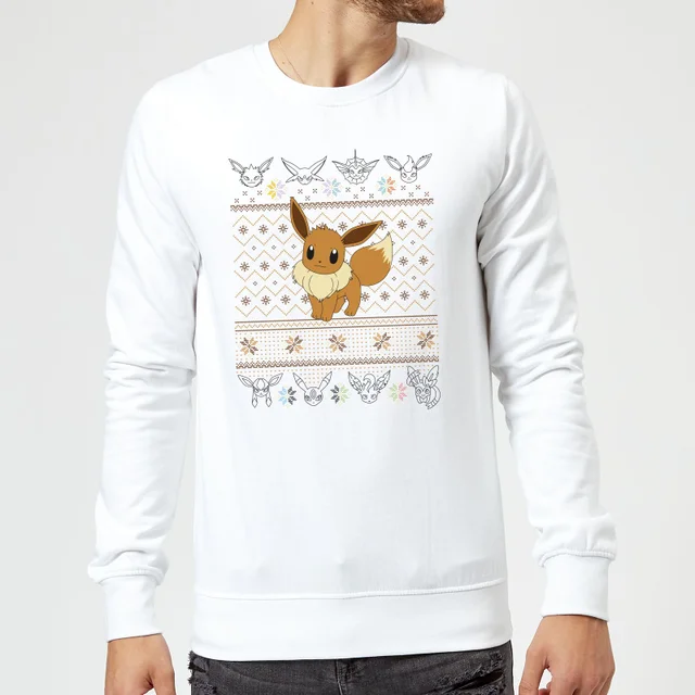 Pokemon Eevee Pull de Noël - Blanc