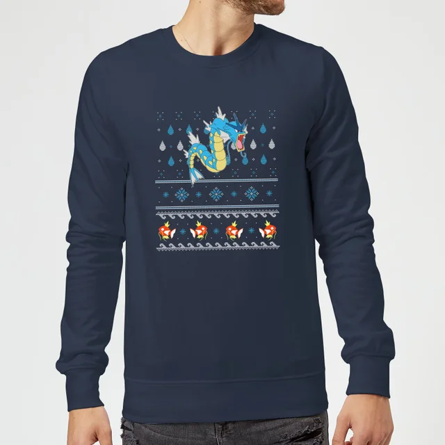 Pokemon Gyarados Pull de Noël - Bleu Marine