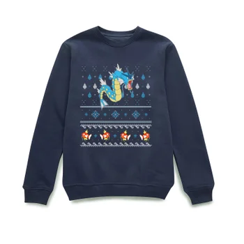 Pokemon Gyarados Pull de Noël - Bleu Marine