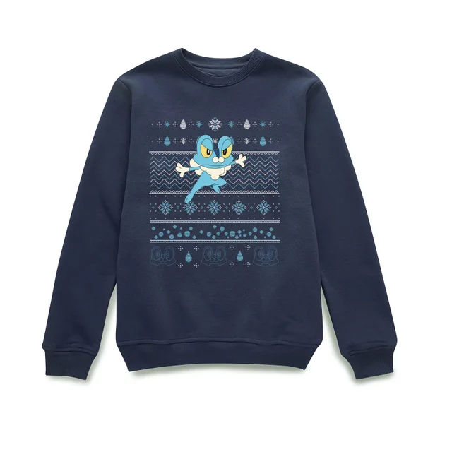 Pokemon Froakie Pull de Noël - Bleu Marine