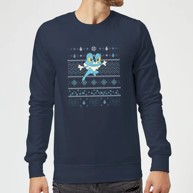 Pokemon Froakie Pull de Noël - Bleu Marine