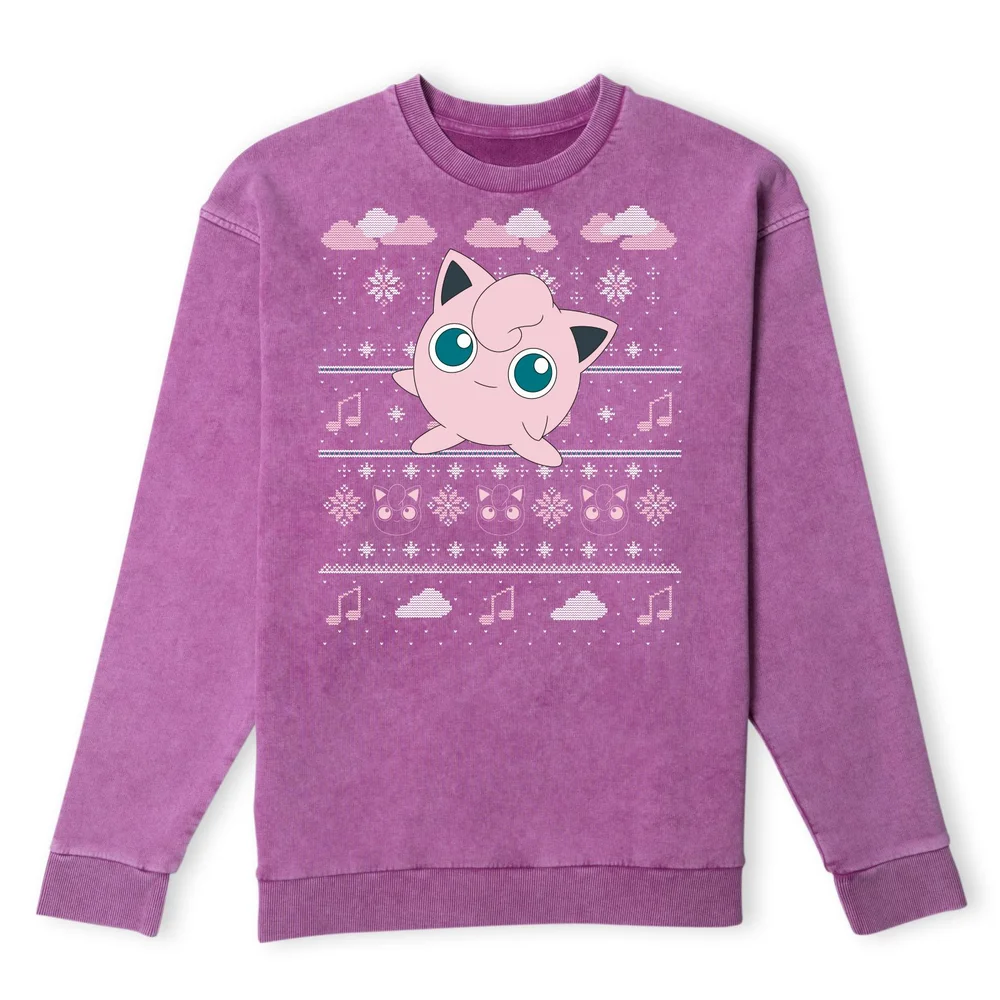 Pokemon Jigglypuff Pull de Noël - Violet Délavé - S Image 1