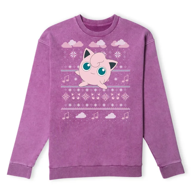 Pokemon Jigglypuff Pull de Noël - Violet Délavé