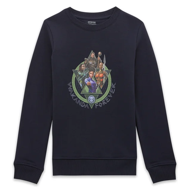 Wakanda Forever Characters Composition Kids' Sweatshirt - Navy