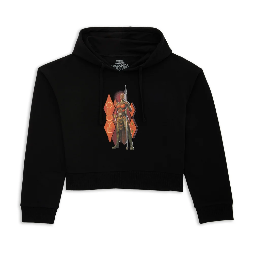 Wakanda Forever Okoye Women's Cropped Hoodie - Black - XS Image 1