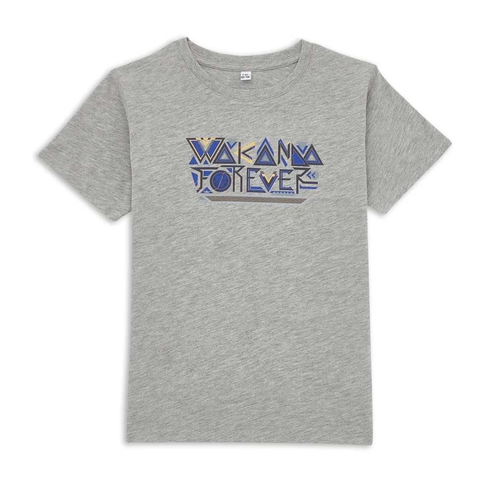 Wakanda Forever Stylized Kids' T-Shirt - Grey - 3-4 ans Image 1