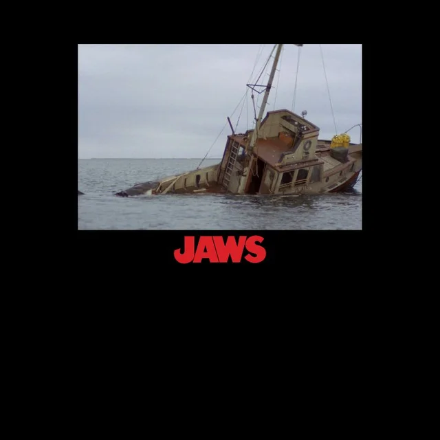 Jaws Sinking Boat Scene Unisex T-Shirt - Black
