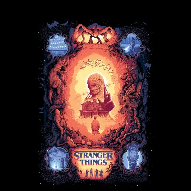 T-shirt pour homme Stranger Things x Alex Hovey Vecna Illustration - Noir