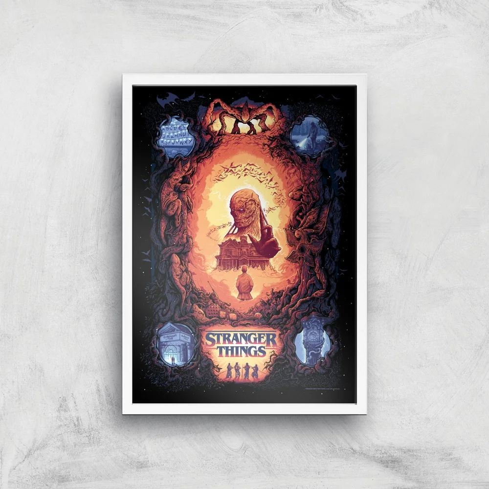Stranger Things x Alex Hovey Vecna Illustration Giclee Art Print - A2 - White Frame Image 1