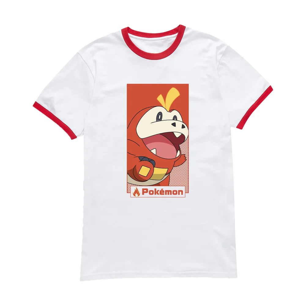 Pokemon Fuecoco Unisex Ringer T-Shirt - Blanc/Rouge - S Image 1