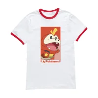 Pokemon Fuecoco Unisex Ringer T-Shirt - Blanc/Rouge - undefined undefined