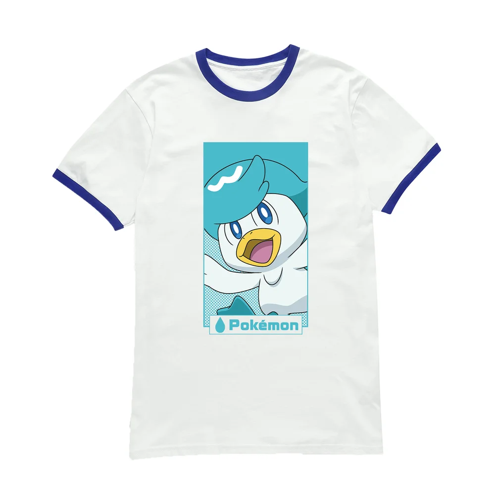 Pokemon Quaxly Unisex Ringer T-Shirt - Blanc/Bleu Marine - S - White/Navy Image 1