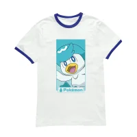 Pokemon Quaxly Unisex Ringer T-Shirt - Blanc/Bleu Marine