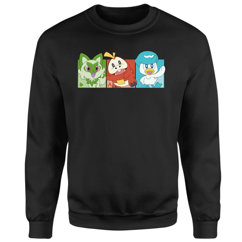 Pokemon 1st Starters Panels Sweatshirt - Noir - S Image 1