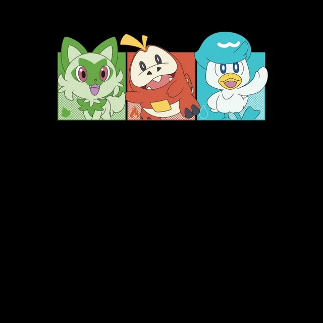 Pokemon 1st Starters Panels Unisex T-Shirt - Noir