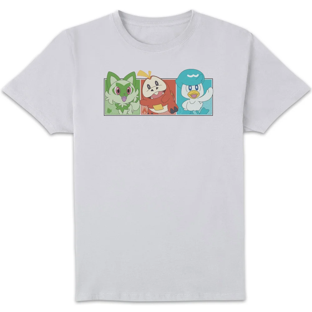 Pokemon 1st Starters Panels Unisex T-Shirt - Blanc - S Image 1