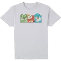 Pokemon 1st Starters Panels Unisex T-Shirt - Blanc