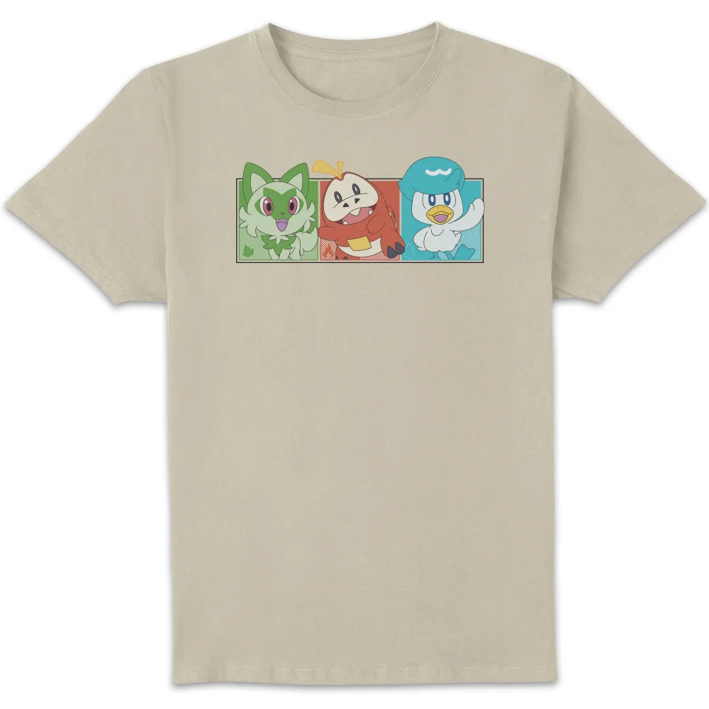 Pokemon 1st Starters Panels Unisex T-Shirt - Crème - L Image 1