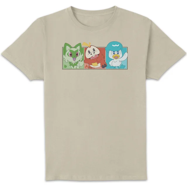 Pokemon 1st Starters Panels Unisex T-Shirt - Crème