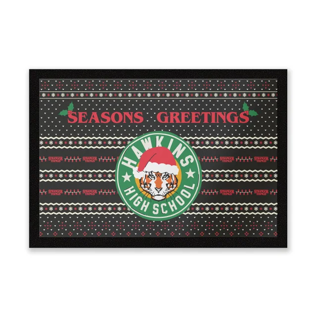 Stranger Things Seasons Greetings From Hawkins High School Entrance Mat
