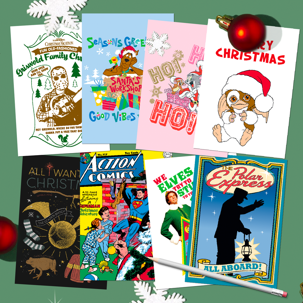 Lot de 8 cartes de vœux mixtes de Noël Option 1 Image 1