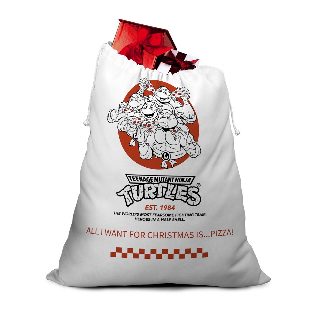 Teenage Mutant Ninja Turtles All I Want For Christmas Is... Pizza! Christmas Santa Sack Image 1