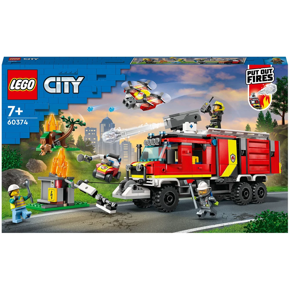 LEGO City: Le Camion d’Intervention des Pompiers, Jouet avec Drones Modernes, et Figurines(60374) Image 1