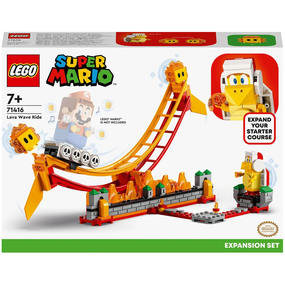 LEGO Super Mario Ensemble d'Extension Le Manège de la Vague de Lave, avec Figurines(71416) Image 1