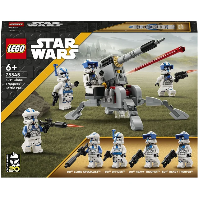 LEGO Star Wars: Pack de Combat des Clone Troopers de la 501ème Légion, Jouet avec Canon(75345)