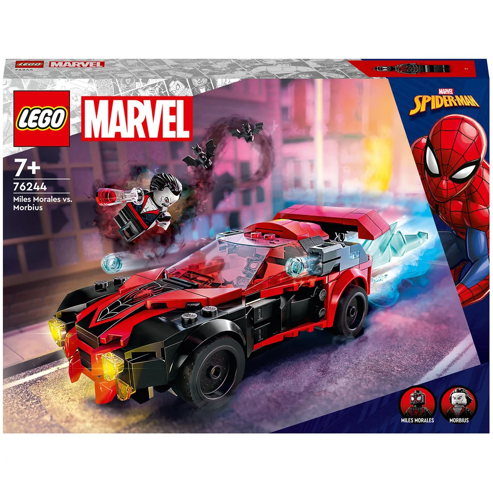 LEGO Marvel Miles Morales vs. Morbius, Jouet Super-Héros, Spider-Man, Voiture de Course(76244) Image 1