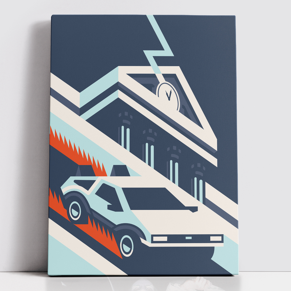 Decorsome x Back To The Future Clocktower Geometric Toile rectangulaire - 12x18 inch Image 1