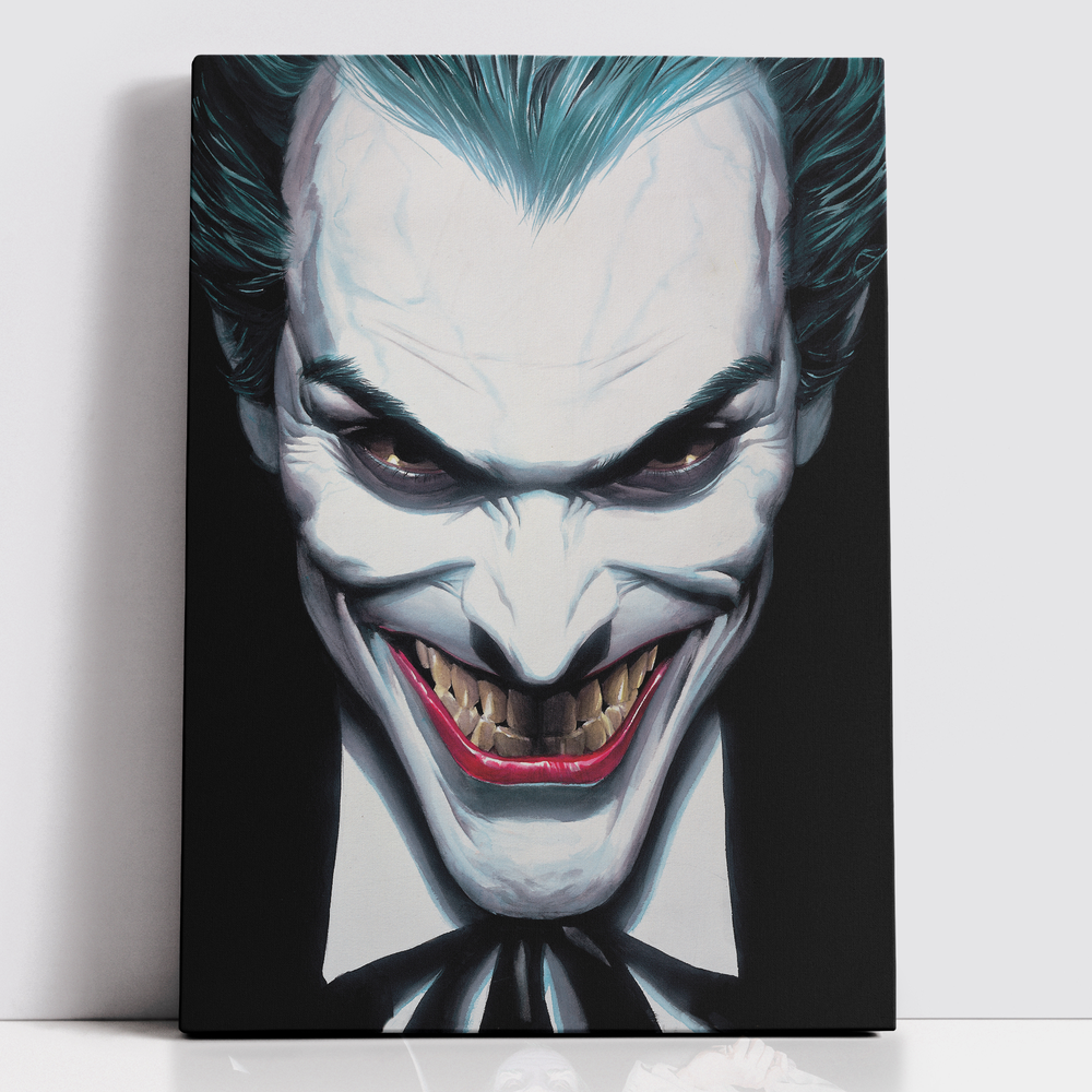 Decorsome x Batman Alex Ross - The Joker Face Toile rectangulaire - 12x18 inch Image 1