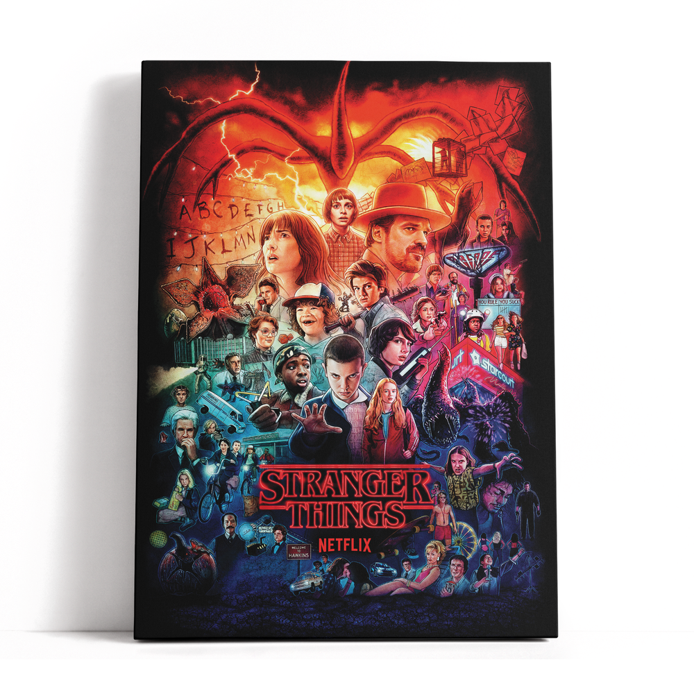 Decorsome x Stranger Things Characters Toile rectangulaire - 12x18 inch Image 1
