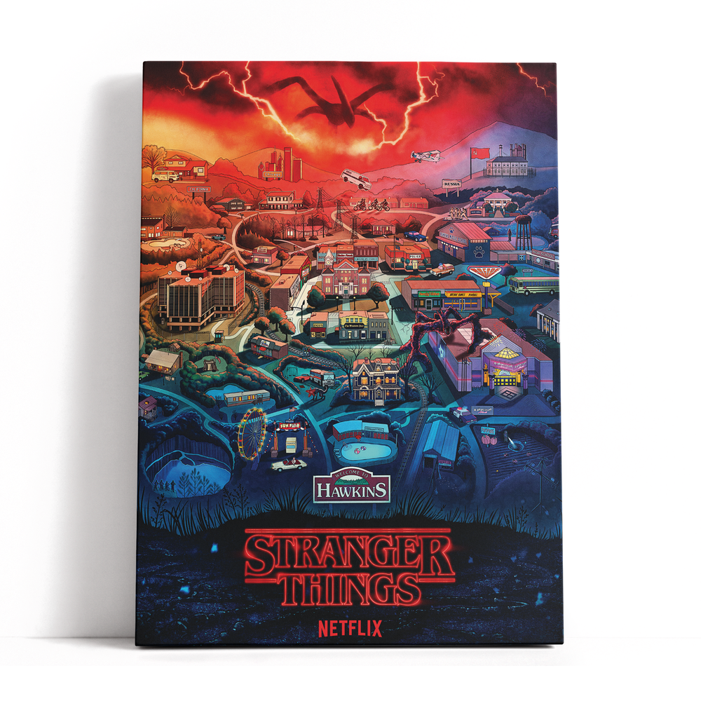 Decorsome x Stranger Things Hawkins Toile rectangulaire - 12x18 inch Image 1