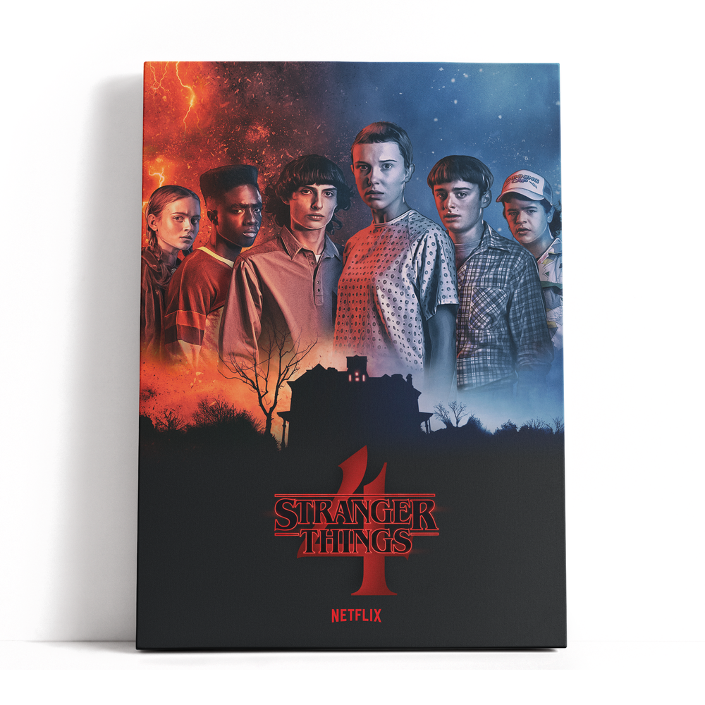 Decorsome x Stranger Things Season 4 Cast Toile rectangulaire - 12x18 inch Image 1