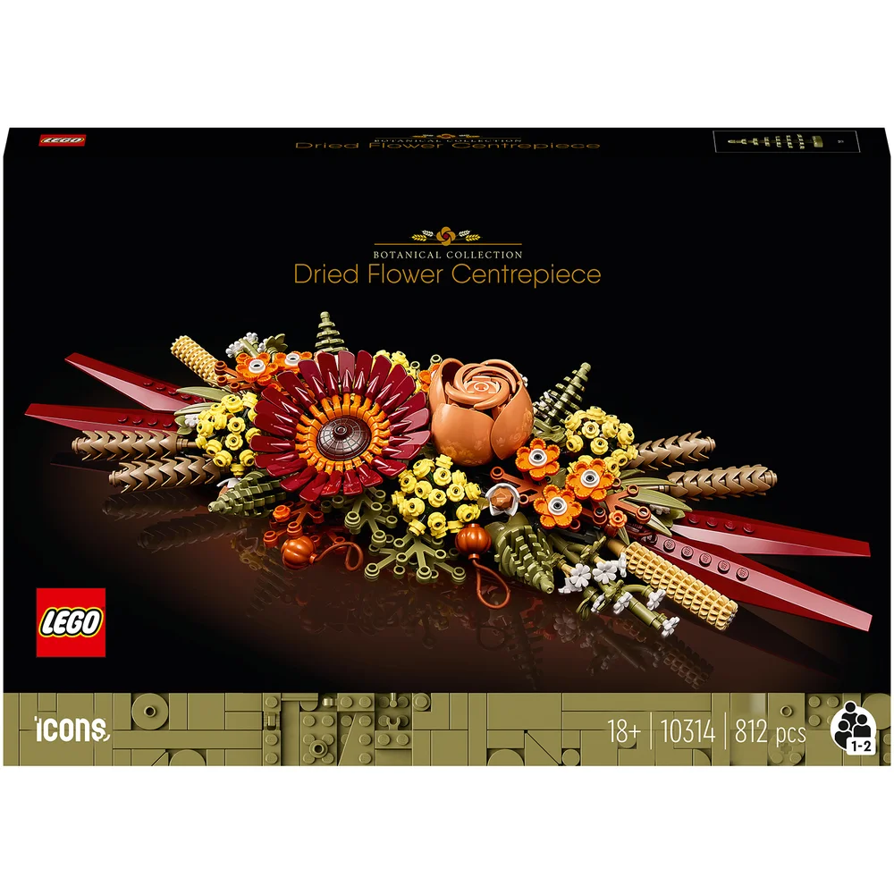 LEGO Icons Le Centre de Table Fleurs Séchées, Plantes Artificielles avec Rose, pour Adultes(10314) Image 1
