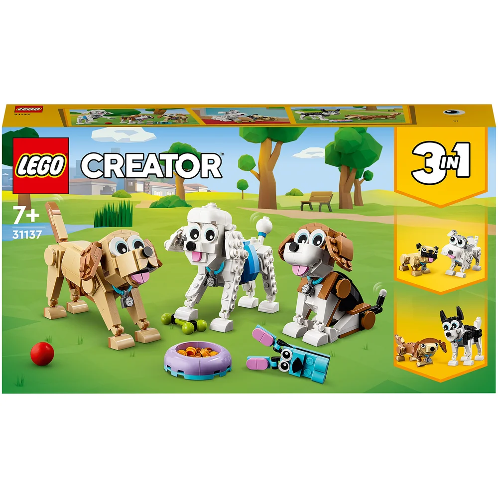 LEGO Creator: 3-en-1 Adorables Chiens, Figurines de Teckel, Carlin, Caniche, Enfants Dès 7 Ans(31137) Image 1