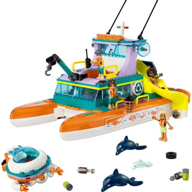 LEGO Friends: Sea Rescue Boat Toy with Dolphin Figures (41734)