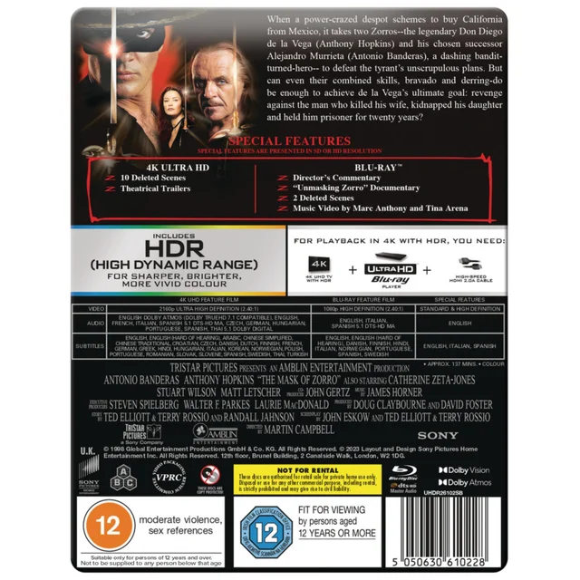 Le Masque de Zorro Edition limitée Steelbook 4K Ultra HD (Blu-ray inclus)