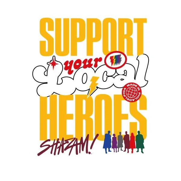 Shazam! Fury of the Gods Support Your Local Heroes Unisex T-Shirt - White