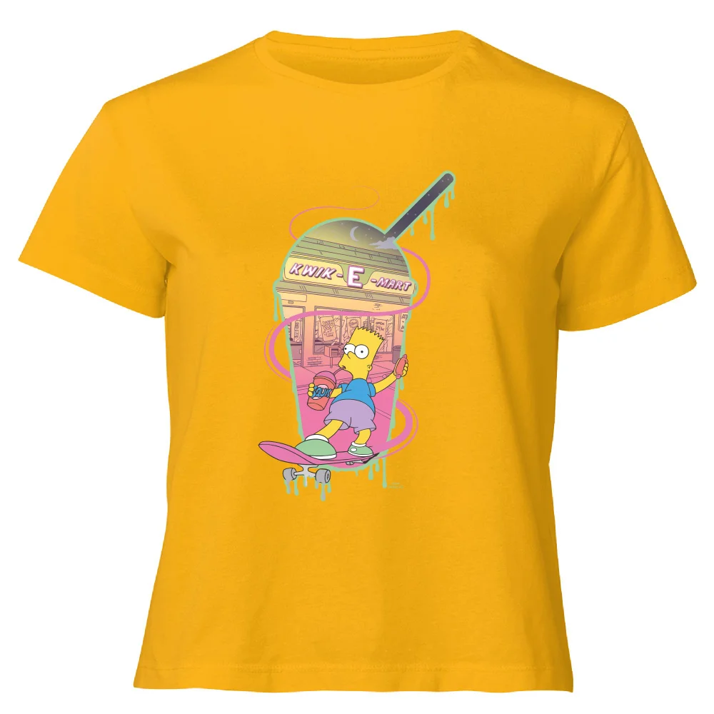 The Simpsons Squishee Women's Cropped T-Shirt - Mustard - XS - Moutarde Image 1