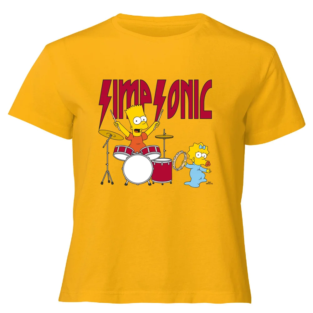 The Simpsons Simpsonic Women's Cropped T-Shirt - Mustard - XS - Moutarde Image 1