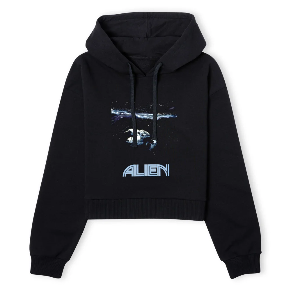 Alien Spacetravel Still Women's Cropped Hoodie - Black - XS - Noir Image 1