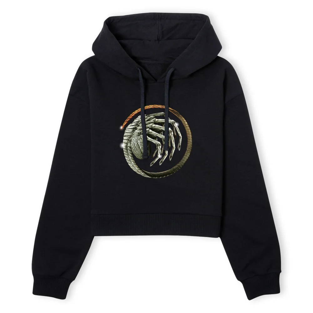 Alien Facehugger Curled Women's Cropped Hoodie - Black - XS - Noir Image 1