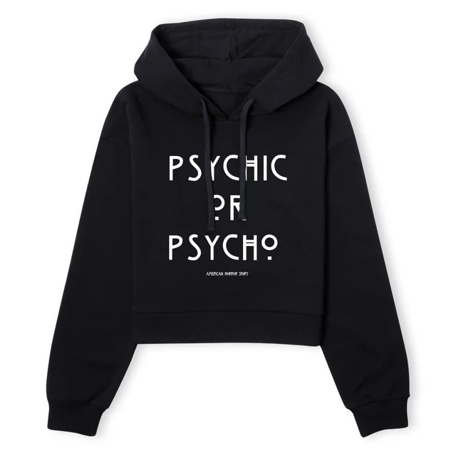 American Horror Story Psychic Or Psycho Women's Cropped Hoodie - Black