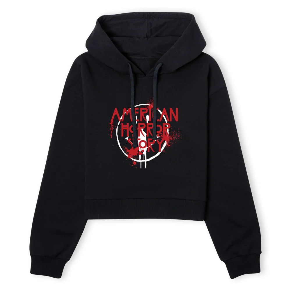 American Horror Story Smiley Splatter Women's Cropped Hoodie - Black - XS - Noir Image 1